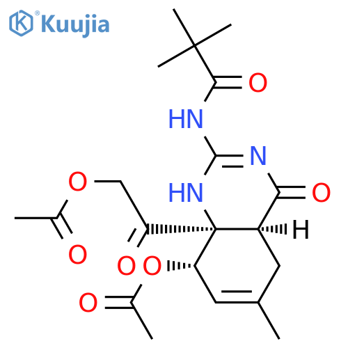 Propanamide,N-[8-(acetyloxy)-8a-[(acetyloxy)acetyl]-1,4,4a,5,8,8a-hexahydro-6-methyl-4-oxo-2-quinazolinyl]-2,2-dimethyl-,(4aa,8a,8aa)- (9CI) structure