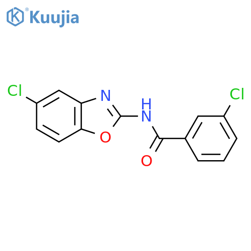 3-chloro-N-(5-chloro-1,3-benzoxazol-2-yl)benzamide structure
