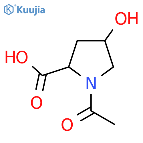 1-Acetyl-4-hydroxypyrrolidine-2-carboxylic acid structure