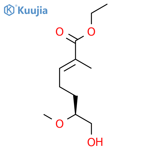 2-Heptenoic acid, 7-hydroxy-6-methoxy-2-methyl-, ethyl ester, (2E,6S)- structure