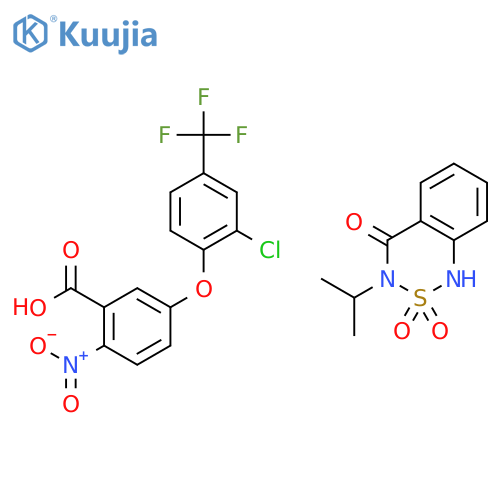 5-[2-chloro-4-(trifluoromethyl)phenoxy]-2-nitrobenzoic acid - 3-(propan-2-yl)-1H-2,1,3-benzothiadiazin-4(3H)-one 2,2-dioxide (1:1) structure