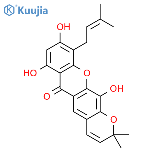 2H,6H-Pyrano[3,2-b]xanthen-6-one,7,9,12-trihydroxy-2,2-dimethyl-10-(3-methyl-2-butenyl)- structure
