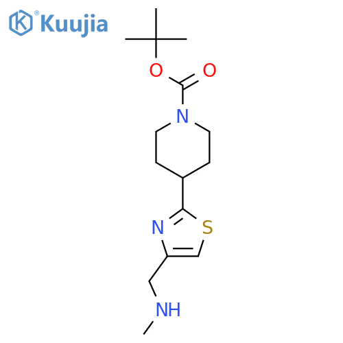 1-Piperidinecarboxylicacid, 4-[4-[(methylamino)methyl]-2-thiazolyl]-, 1,1-dimethylethyl ester structure