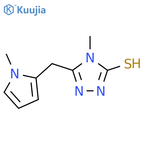 4-methyl-5-(1-methyl-1H-pyrrol-2-yl)methyl-4H-1,2,4-triazole-3-thiol structure
