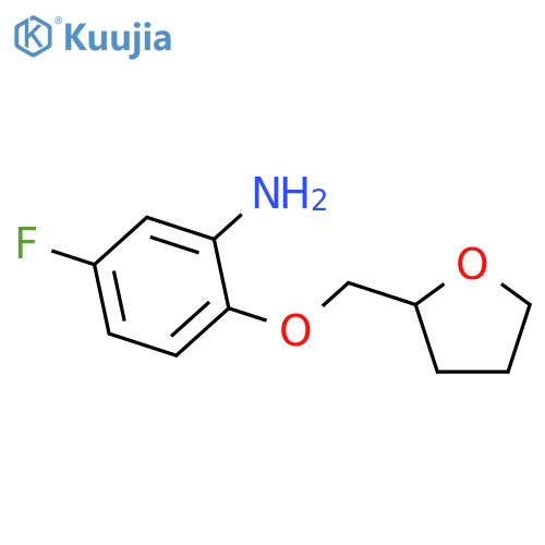 5-fluoro-2-[(oxolan-2-yl)methoxy]aniline structure