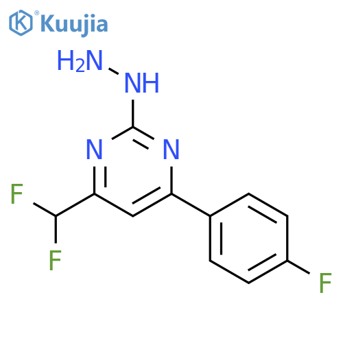 4-(Difluoromethyl)-6-(4-fluorophenyl)-2-hydrazinylpyrimidine structure