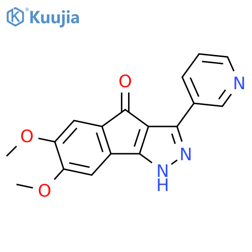 Indeno[1,2-c]pyrazol-4(1H)-one, 6,7-dimethoxy-3-(3-pyridinyl)- structure