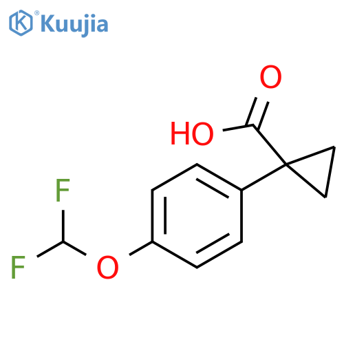 1-4-(difluoromethoxy)phenylcyclopropane-1-carboxylic acid structure