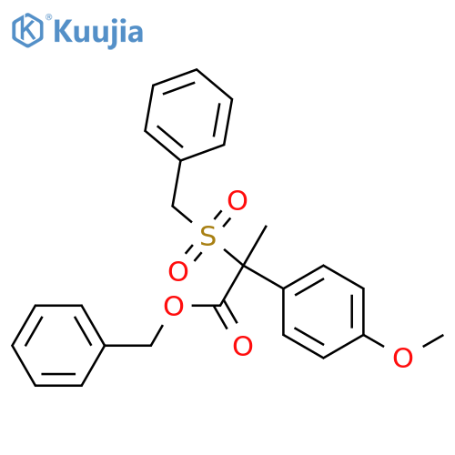 Phenylmethyl 4-methoxy-α-methyl-α-[(phenylmethyl)sulfonyl]benzeneacetate structure