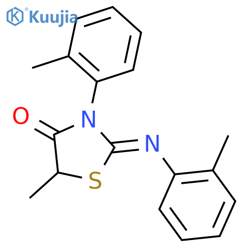 4-Thiazolidinone,5-methyl-3-(2-methylphenyl)-2-[(2-methylphenyl)imino]- structure