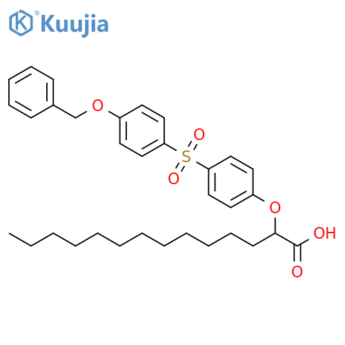 TETRADECANOIC ACID, 2-[4-[[4-(PHENYLMETHOXY)PHENYL]SULFONYL]PHENOXY]- structure