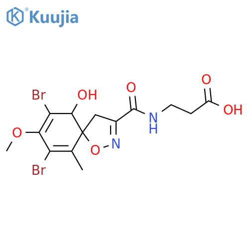 7,9-Dibromo-10-hydroxy-8-methoxy-6-methyl-1-oxa-2-azaspiro[4.5]deca-2,6,8-triene-3-carboxylic acid; (5R*,10S*)-form, Amide, N-(2-carboxyethyl) structure