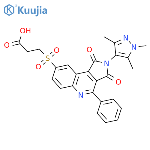 Propanoic acid,3-[[2,3-dihydro-1,3-dioxo-4-phenyl-2-(1,3,5-trimethyl-1H-pyrazol-4-yl)-1H-pyrrolo[3,4-c]quinolin-8-yl]sulfonyl]- structure