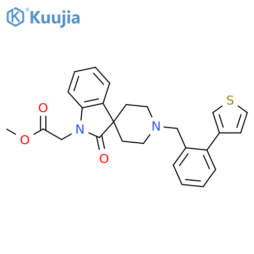 SPIRO[3H-INDOLE-3,4'-PIPERIDINE]-1(2H)-ACETIC ACID, 2-OXO-1'-[[2-(3-THIENYL)PHENYL]METHYL]-, METHYL ESTER structure