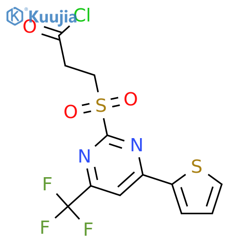 <br>3-(4-Thiophen-2-yl-6-trifluoromethyl-pyrimidine-2-sulfonyl)-propionyl chlor ide structure
