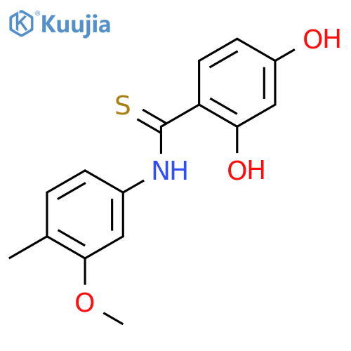Benzenecarbothioamide, 2,4-dihydroxy-N-(3-methoxy-4-methylphenyl)- structure