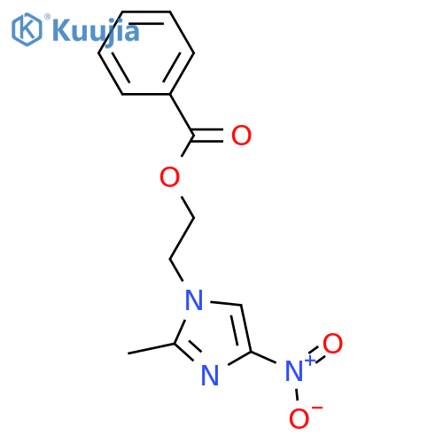 Benzoic acid 2-(2-methyl-4-nitro-1-imidazolyl)ethyl ester structure