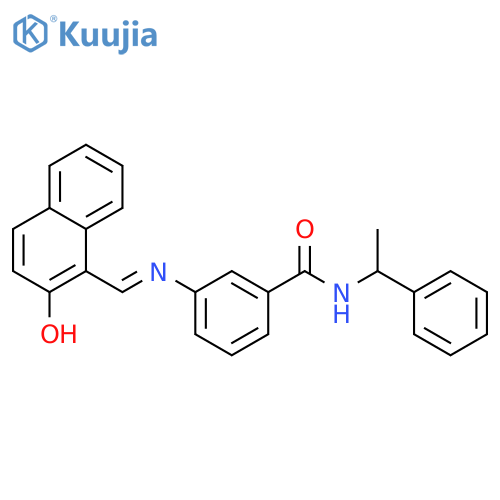 Benzamide,3-[[(2-hydroxy-1-naphthalenyl)methylene]amino]-N-(1-phenylethyl)- structure