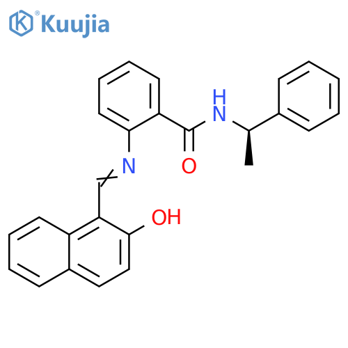 Benzamide,2-[[(2-hydroxy-1-naphthalenyl)methylene]amino]-N-[(1R)-1-phenylethyl]- structure