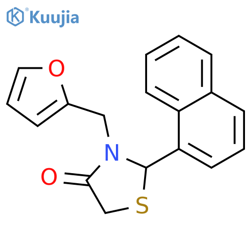 4-Thiazolidinone, 3-(2-furanylmethyl)-2-(1-naphthalenyl)- structure