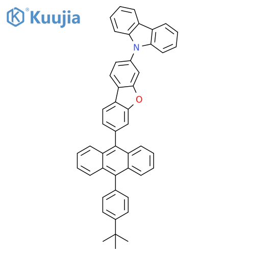 9H-Carbazole,9-[7-[10-[4-(1,1-dimethylethyl)phenyl]-9-anthracenyl]-3-dibenzofuranyl]- structure