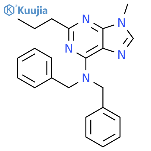 9H-Purin-6-amine, 9-methyl-N,N-bis(phenylmethyl)-2-propyl- structure