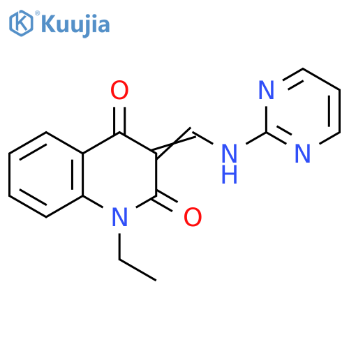 2,4(1H,3H)-Quinolinedione, 1-ethyl-3-[(2-pyrimidinylamino)methylene]- structure