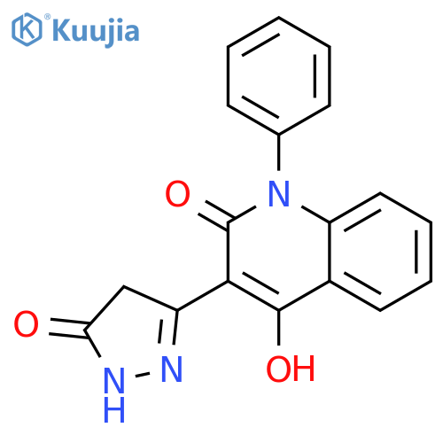 2(1H)-Quinolinone,3-(4,5-dihydro-5-oxo-1H-pyrazol-3-yl)-4-hydroxy-1-phenyl- structure