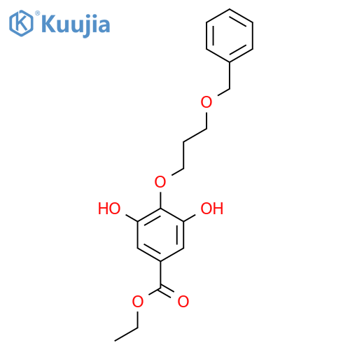 BENZOIC ACID, 3,5-DIHYDROXY-4-[3-(PHENYLMETHOXY)PROPOXY]-, ETHYL ESTER structure