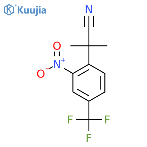 2-methyl-2-2-nitro-4-(trifluoromethyl)phenylpropanenitrile structure