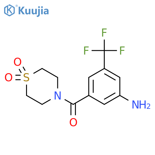 Thiomorpholine, 4-[3-amino-5-(trifluoromethyl)benzoyl]-, 1,1-dioxide structure