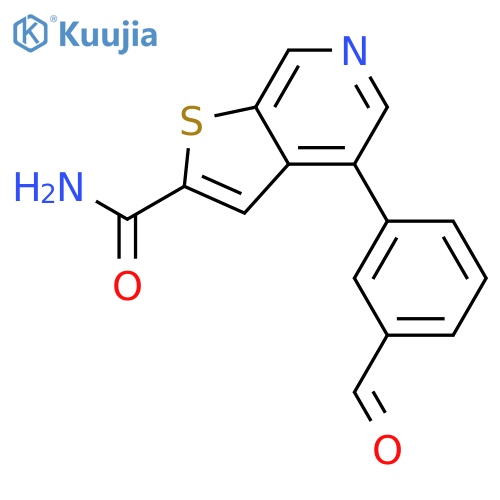 Thieno[2,3-c]pyridine-2-carboxamide, 4-(3-formylphenyl)- structure