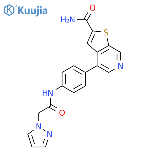 Thieno[2,3-c]pyridine-2-carboxamide,4-[4-[(1H-pyrazol-1-ylacetyl)amino]phenyl]- structure