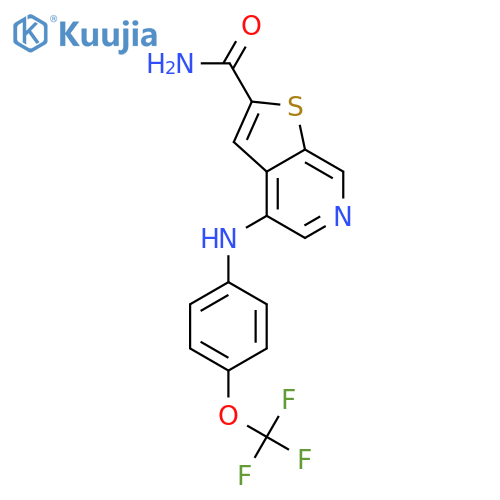 Thieno[2,3-c]pyridine-2-carboxamide,4-[[4-(trifluoromethoxy)phenyl]amino]- structure