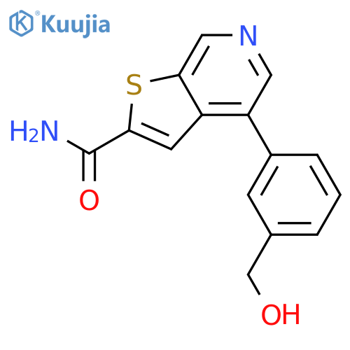 Thieno[2,3-c]pyridine-2-carboxamide, 4-[3-(hydroxymethyl)phenyl]- structure