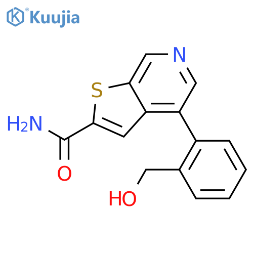 Thieno[2,3-c]pyridine-2-carboxamide, 4-[2-(hydroxymethyl)phenyl]- structure