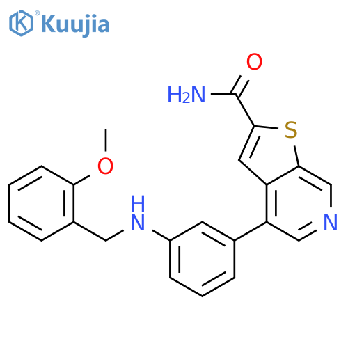 Thieno[2,3-c]pyridine-2-carboxamide,4-[3-[[(2-methoxyphenyl)methyl]amino]phenyl]- structure