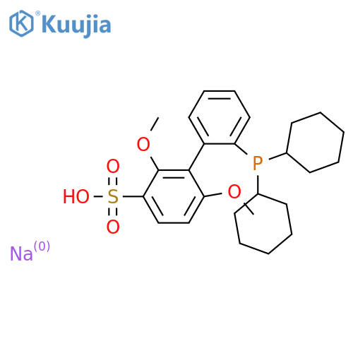sodium 2'-(dicyclohexylphosphanyl)-2,6-dimethoxy-1,1'-biphenyl-3-sulfonate structure