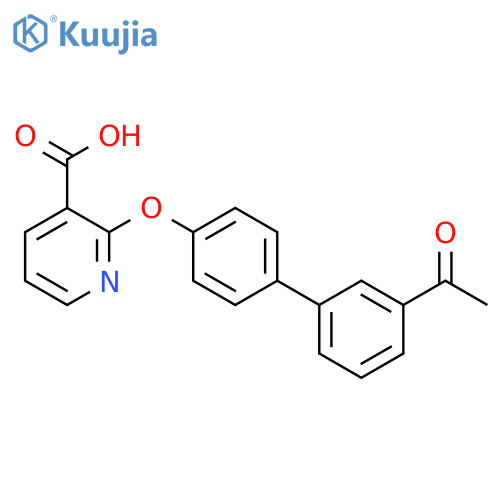 3-Pyridinecarboxylic acid, 2-[(3'-acetyl[1,1'-biphenyl]-4-yl)oxy]- structure
