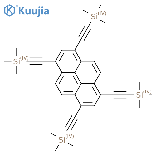 Silane, (1,3,6,8-pyrenetetrayltetra-2,1-ethynediyl)tetrakis[trimethyl- structure