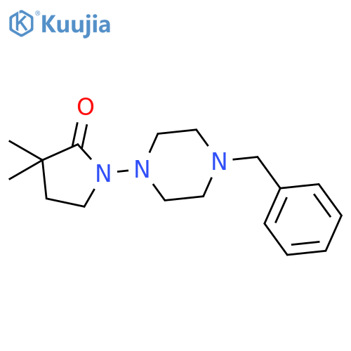 2-PYRROLIDINONE, 3,3-DIMETHYL-1-[4-(PHENYLMETHYL)-1-PIPERAZINYL]- structure