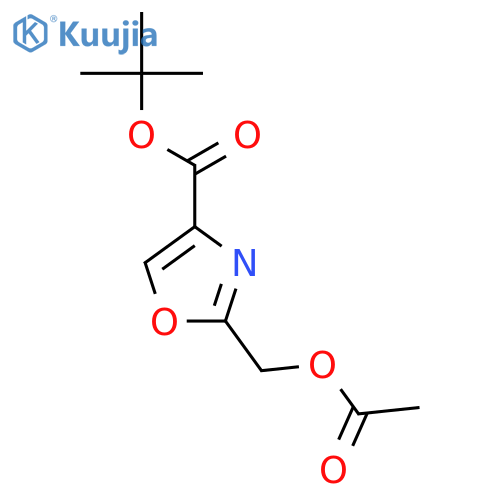4-OXAZOLECARBOXYLIC ACID, 2-[(ACETYLOXY)METHYL]-, 1,1-DIMETHYLETHYL ESTER structure