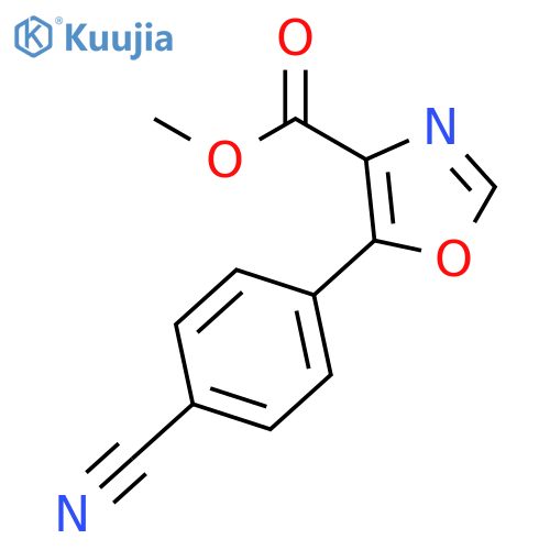 4-Oxazolecarboxylic acid, 5-(4-cyanophenyl)-, methyl ester structure