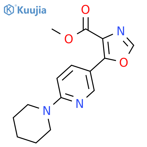 4-OXAZOLECARBOXYLIC ACID, 5-[6-(1-PIPERIDINYL)-3-PYRIDINYL]-, METHYL ESTER structure