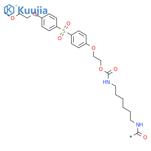 POLY(OXY-1,2-ETHANEDIYLOXY-1,4-PHENYLENESULFONYL-1,4-PHENYLENEOXY-1,2-ETHANEDIYLOXYCARBONYLIMINO-1,6-HEXANEDIYLIMINOCARBONYL) structure