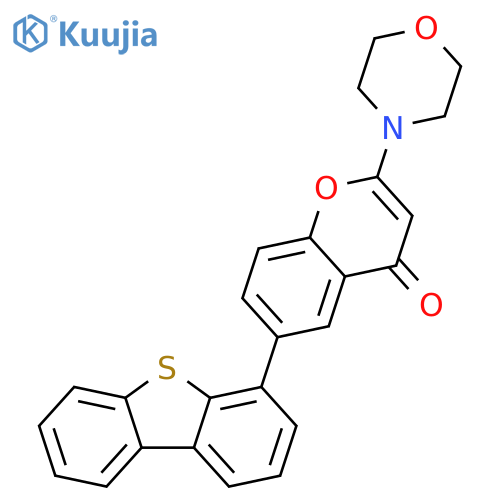 4H-1-Benzopyran-4-one, 6-(4-dibenzothienyl)-2-(4-morpholinyl)- structure