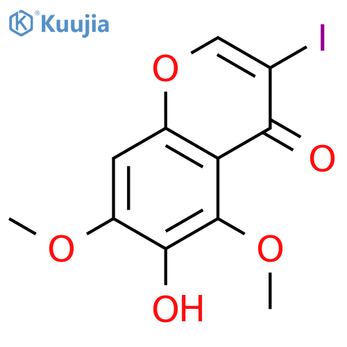 4H-1-BENZOPYRAN-4-ONE, 6-HYDROXY-3-IODO-5,7-DIMETHOXY- structure