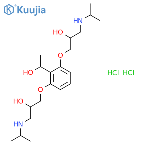 1-[2-(1-hydroxyethyl)-3-[2-hydroxy-3-(propan-2-ylamino)propoxy]phenoxy ]-3-(propan-2-ylamino)propan-2-ol dihydrochloride structure