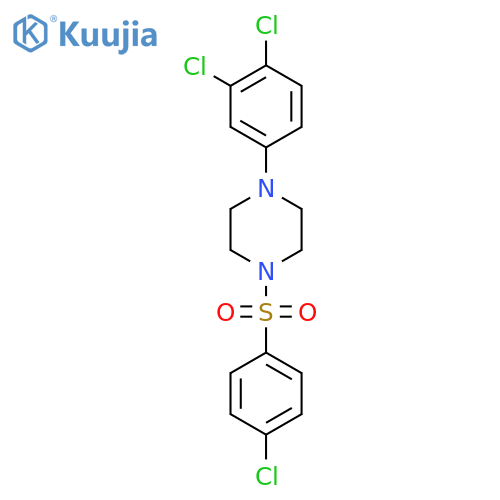 PIPERAZINE, 1-[(4-CHLOROPHENYL)SULFONYL]-4-(3,4-DICHLOROPHENYL)- structure
