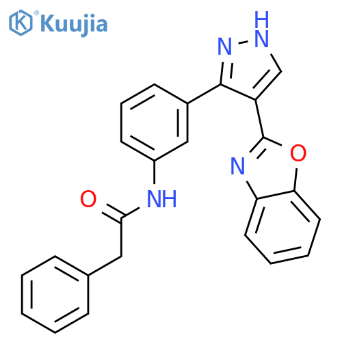 Benzeneacetamide, N-[3-[4-(2-benzoxazolyl)-1H-pyrazol-3-yl]phenyl]- structure